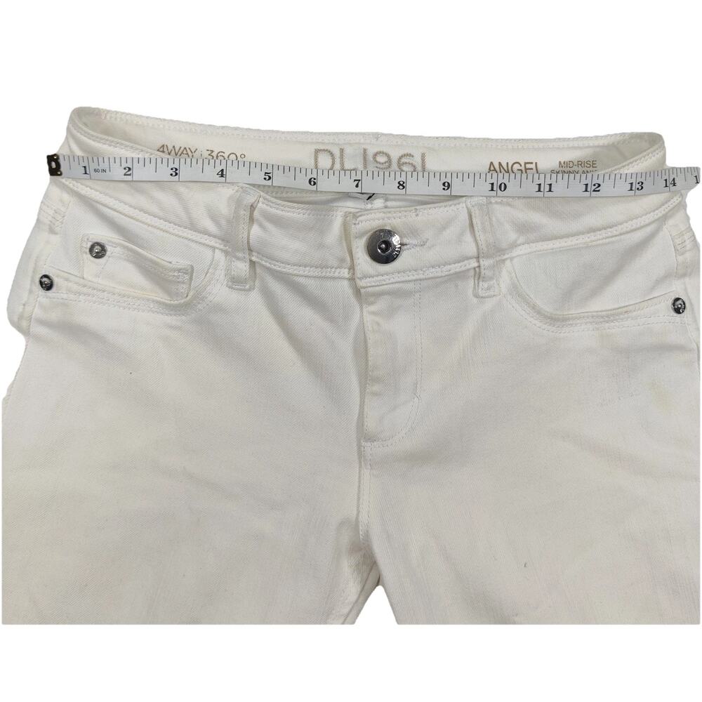 DL1961 Angel Mid Rise Skinny Ankle Jeans Women’s Size 26 White Stretch Denim - Picture 12 of 16